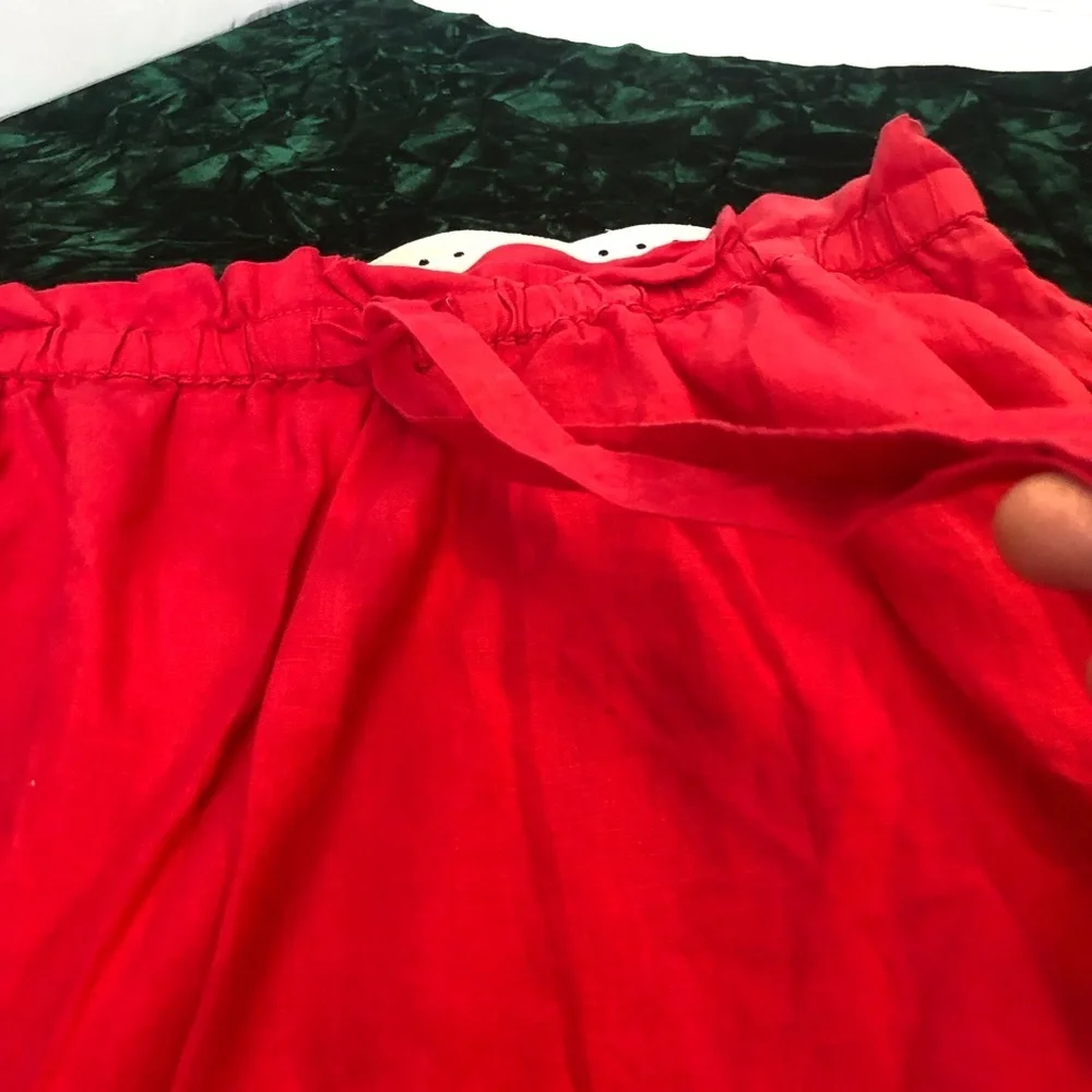 100% Linen Mini Skirt Pink Deep Coral XL St. Tropez West